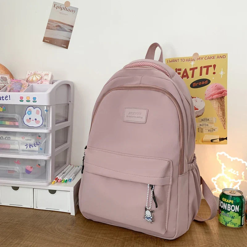 New Female Fashion Men High Capacity Waterproof College Backpack Trendy Women Laptop School Bags Cute Girl Travel Book Bag Cool