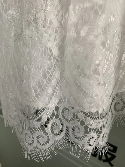 Vestido de renda branco para meninas Deeling Gaunt Doce menina florista Saia elegante de dama de honra Roupas de Natal para meninas de 4 a 12 anos