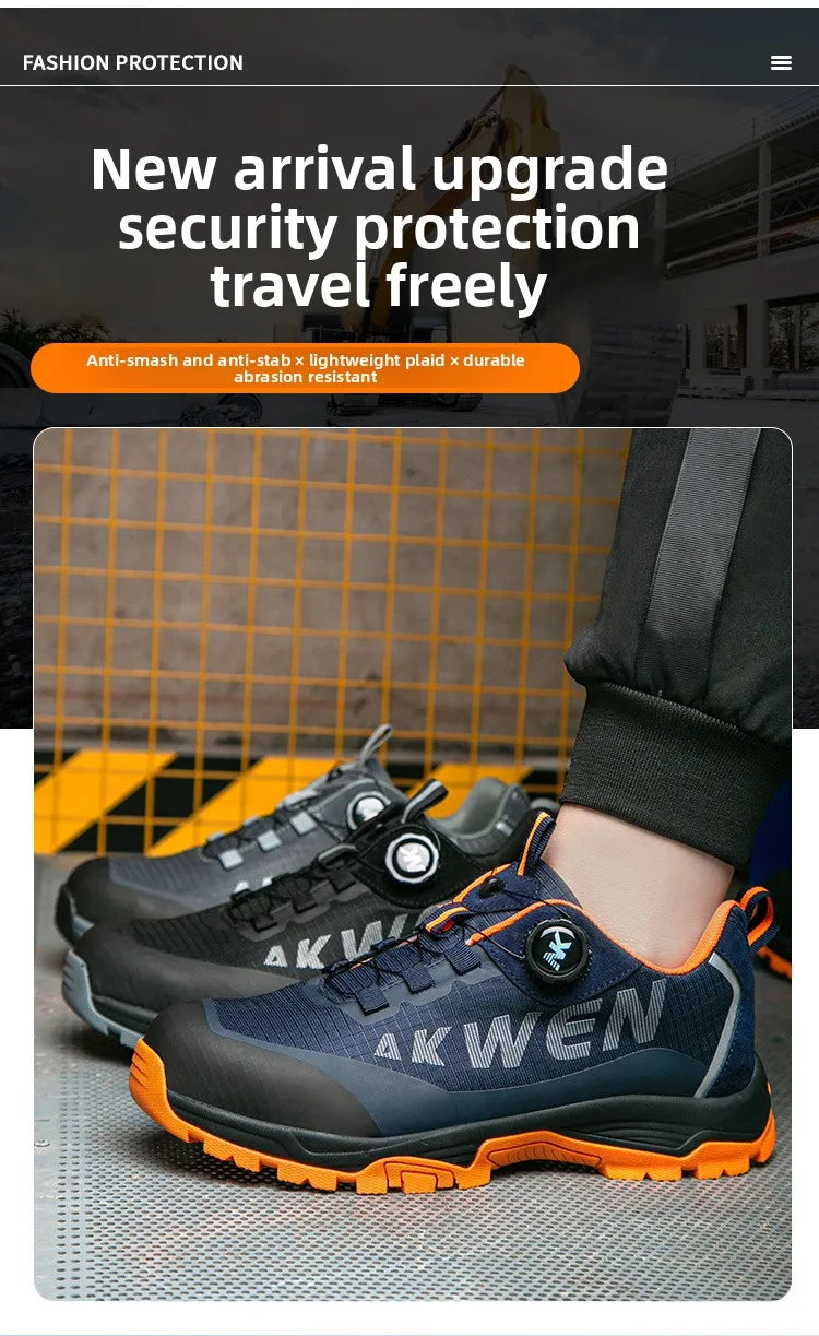 Labor Protection Shoes Anti Smashing AntiStabbingAnti Slip Protection Steel ToeShoes Wear-resistantShoes Men's Safety Work Shoes