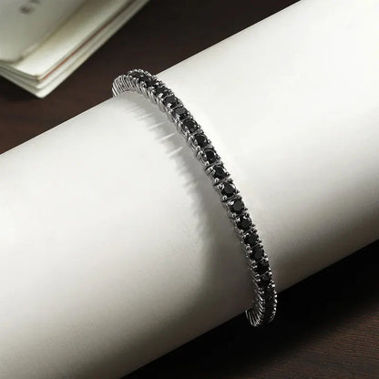 3mm 4mm Black Moissanite Tennis Bracelet Full Diamond GRA 925 Sterling Silver Plated 18k Hiphop Bracelets for Women Man