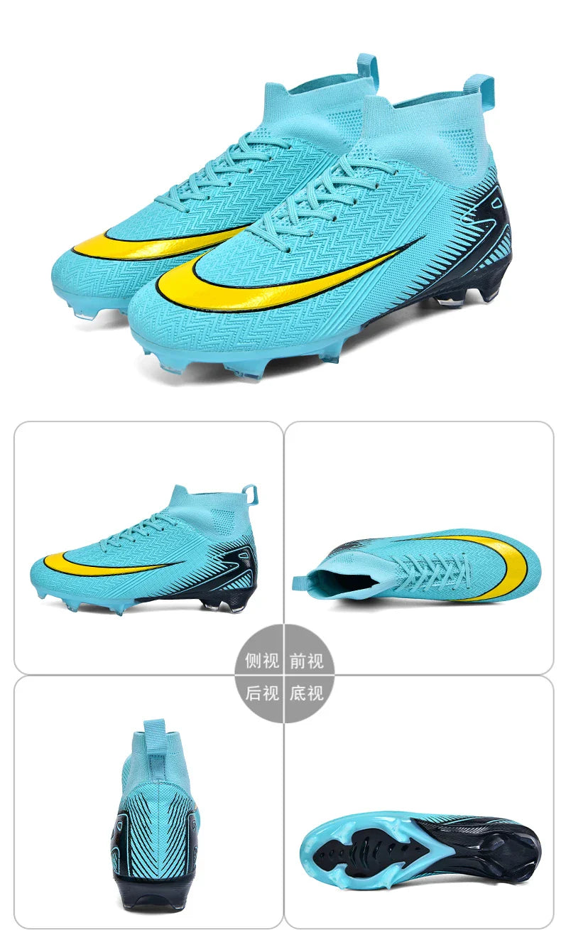 Men Football Boots Professional Soccer Cleats Non Slip Resistant Training Shoes Outdoor Match Sneakers Adult Teenagers Athlete