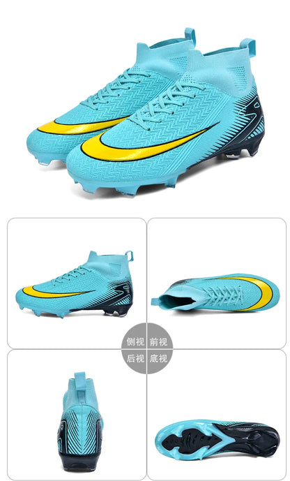 Men Football Boots Professional Soccer Cleats Non Slip Resistant Training Shoes Outdoor Match Sneakers Adult Teenagers Athlete