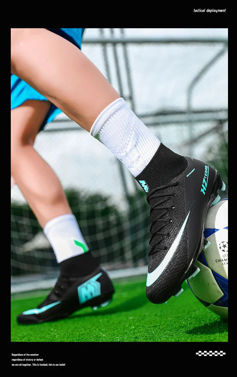 New Men Soccer Shoes Football Boots Cleats Adult Outdoor Breathable Training Sport Long Spikes Boys Non Slip Match Comfortable