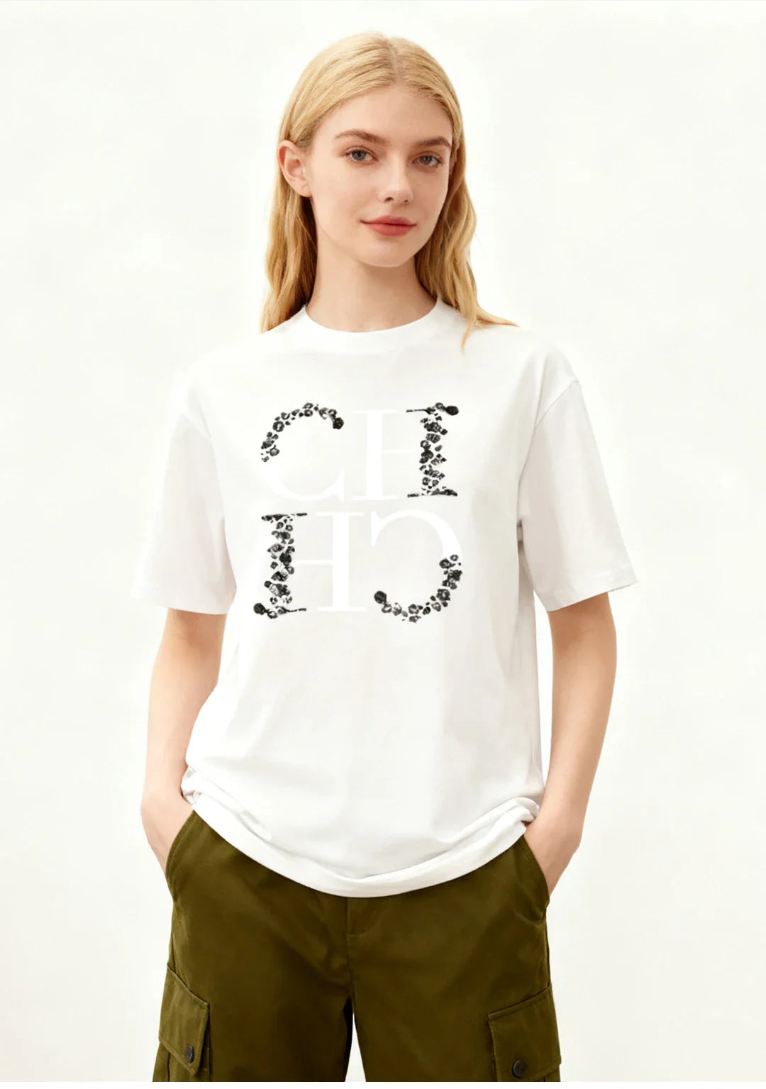 Letter Printed Fashionable Black T-shirt Trendy Streetwear Fashionable Men's and Women's Casual Loose Short Sleeved Top