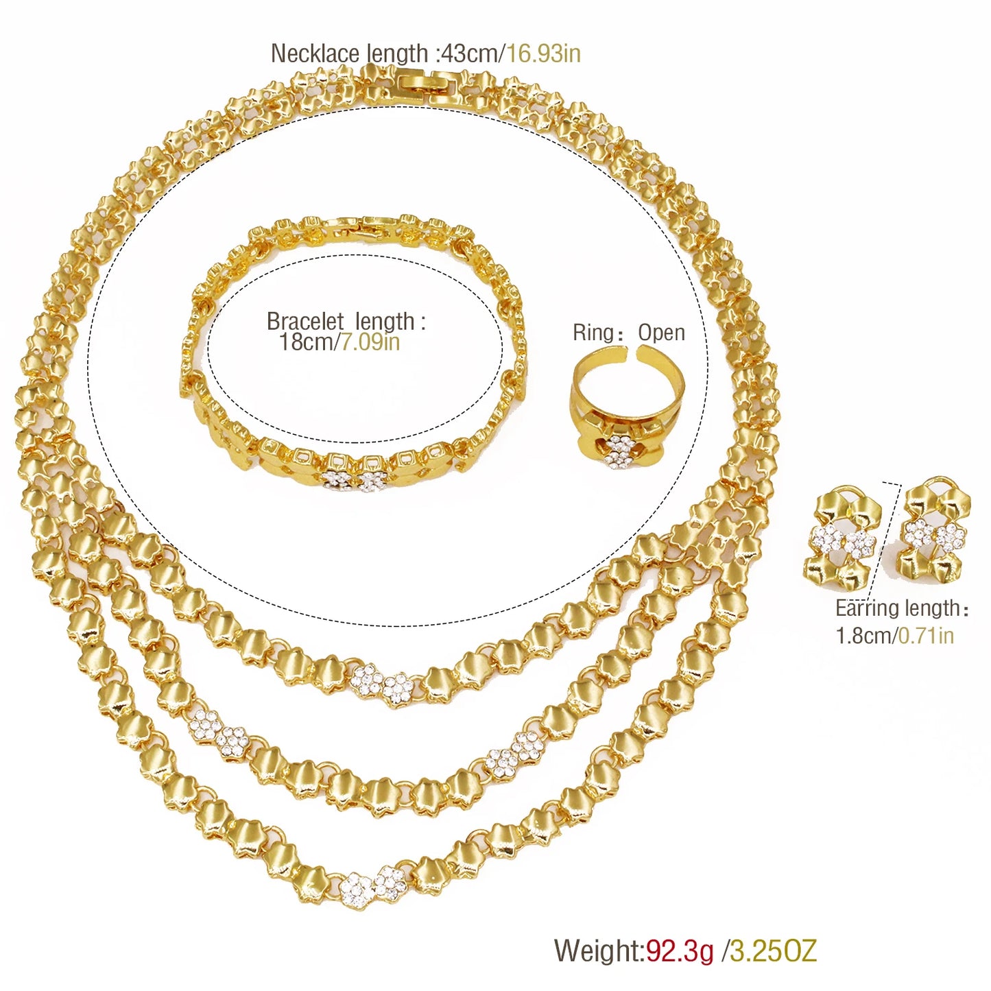Conjuntos de Joias de Cor Dourada para Mulheres, Conjuntos de Colares para Mulheres, bijoux de mode, conjuntos de joias
