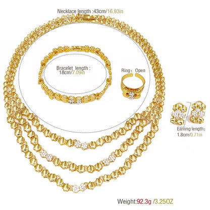 Conjuntos de Joias de Cor Dourada para Mulheres, Conjuntos de Colares para Mulheres, bijoux de mode, conjuntos de joias