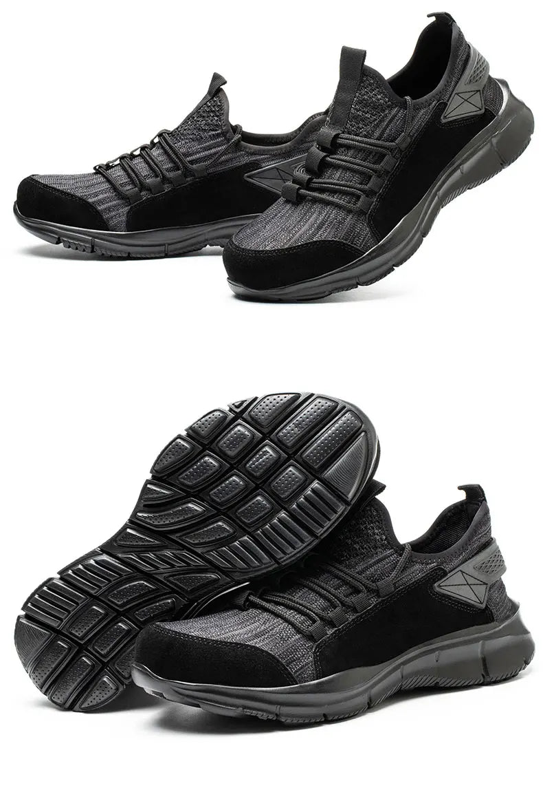 Work Sneakers Men Safety Shoes Construction Steel Toe Work Shoes  Lightweight Safety Boots Anti-Puncture Working Sneakers Kevlar