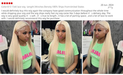 Honey Blonde 613 Straight Remy Hair Wigs 13x4 13x6 HD Transparent Lace Frontal Wigs Pre Plucked Brazilan 200% Density Human Hair