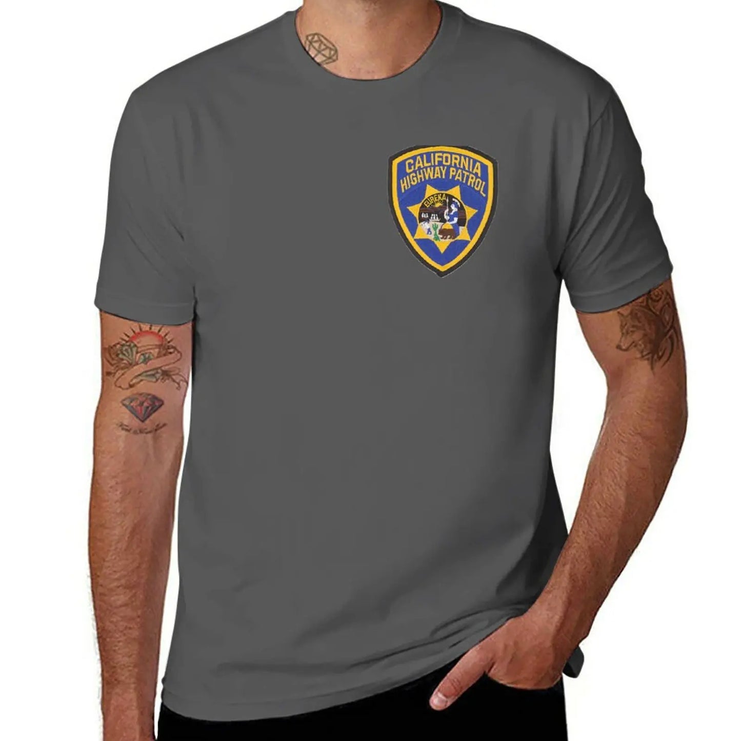 New California Highway Patrol T-Shirt kawaii clothes tees mens funny t shirts