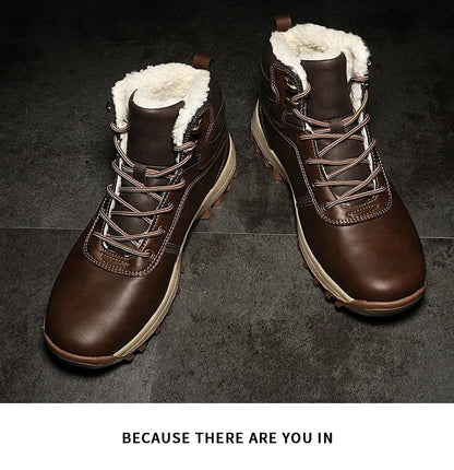 Men Boots High Quality Hking Shoes High Top Shoes Tactical Sneakers Snow Wniter Boots Outdoor Mountaineering Camping Thick Sole