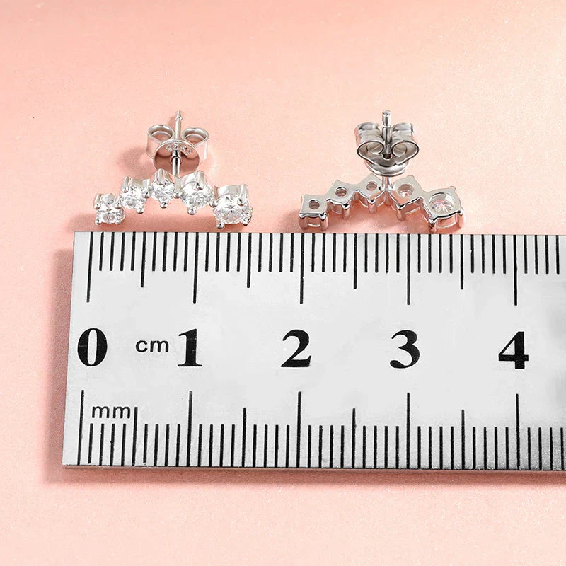 1.16cttw Gradient Gem Full Moissanite Stud Earrings for Women Sparkling Party Jewelry Earrings 925 Sterling Silver 100%