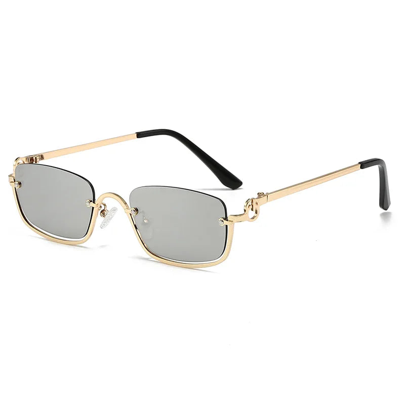 Women's Sunglasses Luxury Brand Metal Half Frame Sunglasses