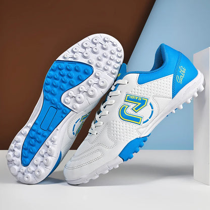 TF Turf Soccer Cleats for Kids Youth Men Women Breathable Non-Slip Training Shoes with PU Fabric Rubber Sole