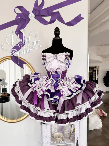 Girls Birthday Lolita Dress 2024 Spring and Summer Women's Tube Top Satin Bowknot Slim Pettiskirt Short Mini Party Dress