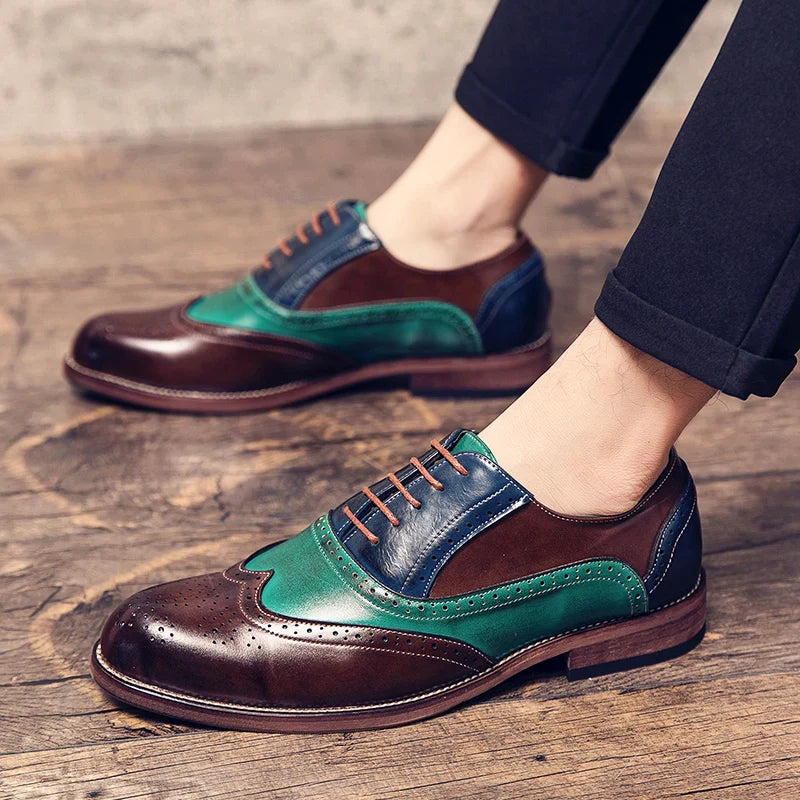 Handmade Mens Dress Designer Bullock Leather Fashion Wedding Italy Office Party Luxury Brand Shoes for Men Loafers Male Shoes 48