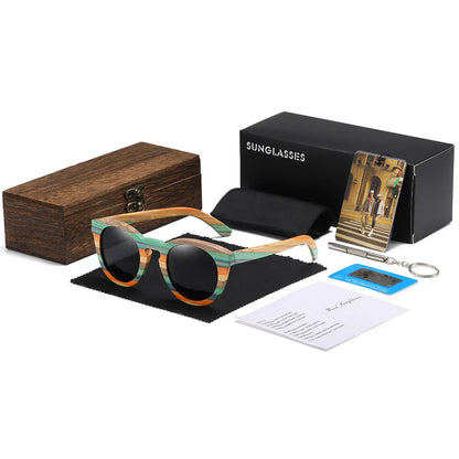 Natural Bamboo And Wooden Sunglasses VIP Manual Polarized Glasses Luxury brand Environmental Degradable Glasses Gift Box