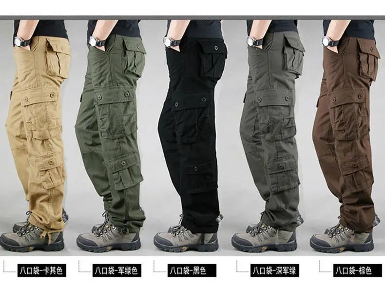 Men Pants Tactical Camouflage Overalls High Quality Cotton Multi-Pocket Trousers Sports Training Work Pants Joggers Men Clothing