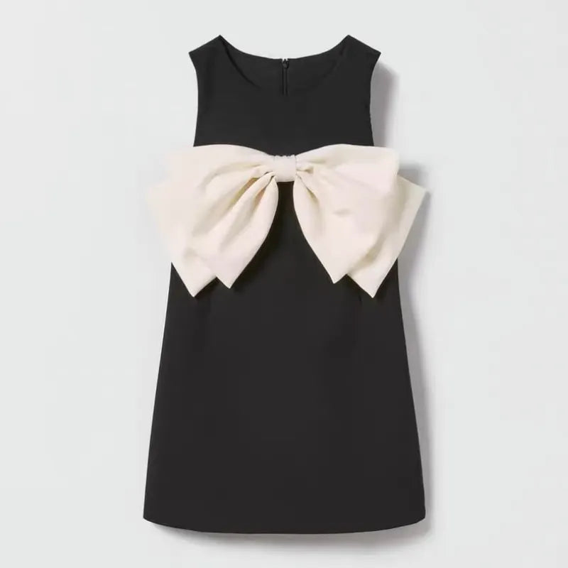Vestido de Bebê Menina Princesa com Colete Vestido Infantil com Laço Preto sem Mangas Vestidos de Festa Concurso Aniversário Roupas de Bebê 2-10A