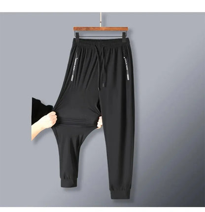 Ice Silk New Pants for Men's Summer Thin Style Sports Quick Dried Straight Leg Draping Wide Leg Pants Casual Long Pants for Men