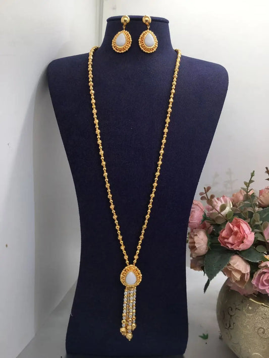 Fashion2PCS Luxury Waterdrop Indian Jewelry Sets For Women Wedding Party Indian Dubai Bridal jewelry Set
