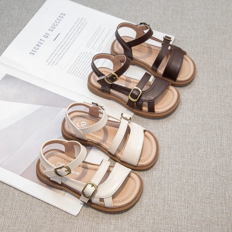 Children's Summer Sandals Hollow-out Woven Fashion Girls Beach Sandals Simple Fashion Kids Causal Flats Shoes Size 26-36