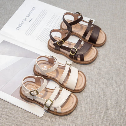 Children's Summer Sandals Hollow-out Woven Fashion Girls Beach Sandals Simple Fashion Kids Causal Flats Shoes Size 26-36