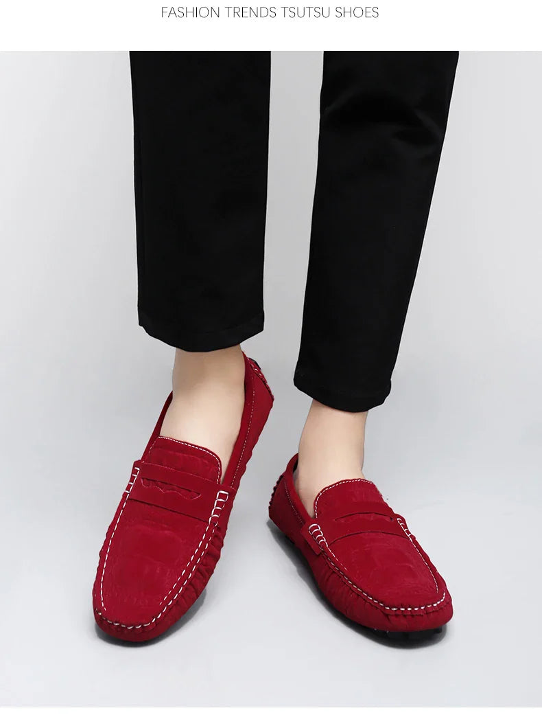 2025 Novos Sapatos Gorro Feitos à Mão Masculinos de Luxo Leve Estampa Crocodilo Tendência Mais Fácil de Combinar Slip-On Loafers Preguiçosos Sapatos da Moda para Dirigir Masculinos e Femininos