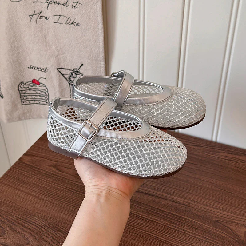 Summer Girl's Sandals Hollow Out Hook-loop Casual Chic Kid's Flat Shoe Solid Colors Anti-slip Daily Versatile Children Shoes
