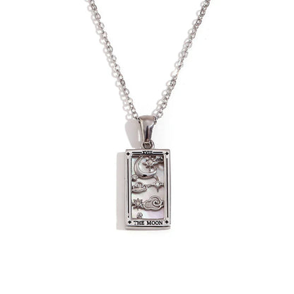 Original New Tarot Queen Lover Magician Moon Necklace Tarnish Free Stainless Steel Jewelry 18K Gold Plated Decoration