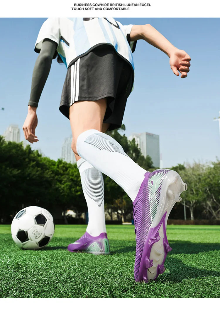 High-quality Breathable Soccer Cleats for Men Women Outdoor Artificial Grass Match Training FG Football Shoes