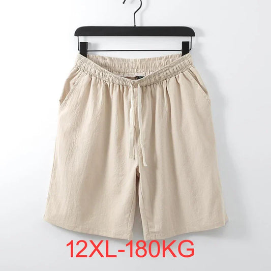 Summer shorts Women Large size 5XL 6XL 7XL 8XL 9XL 10XL 12xl cotton linen Elastic Waist girl casual short loose Stretch elastic