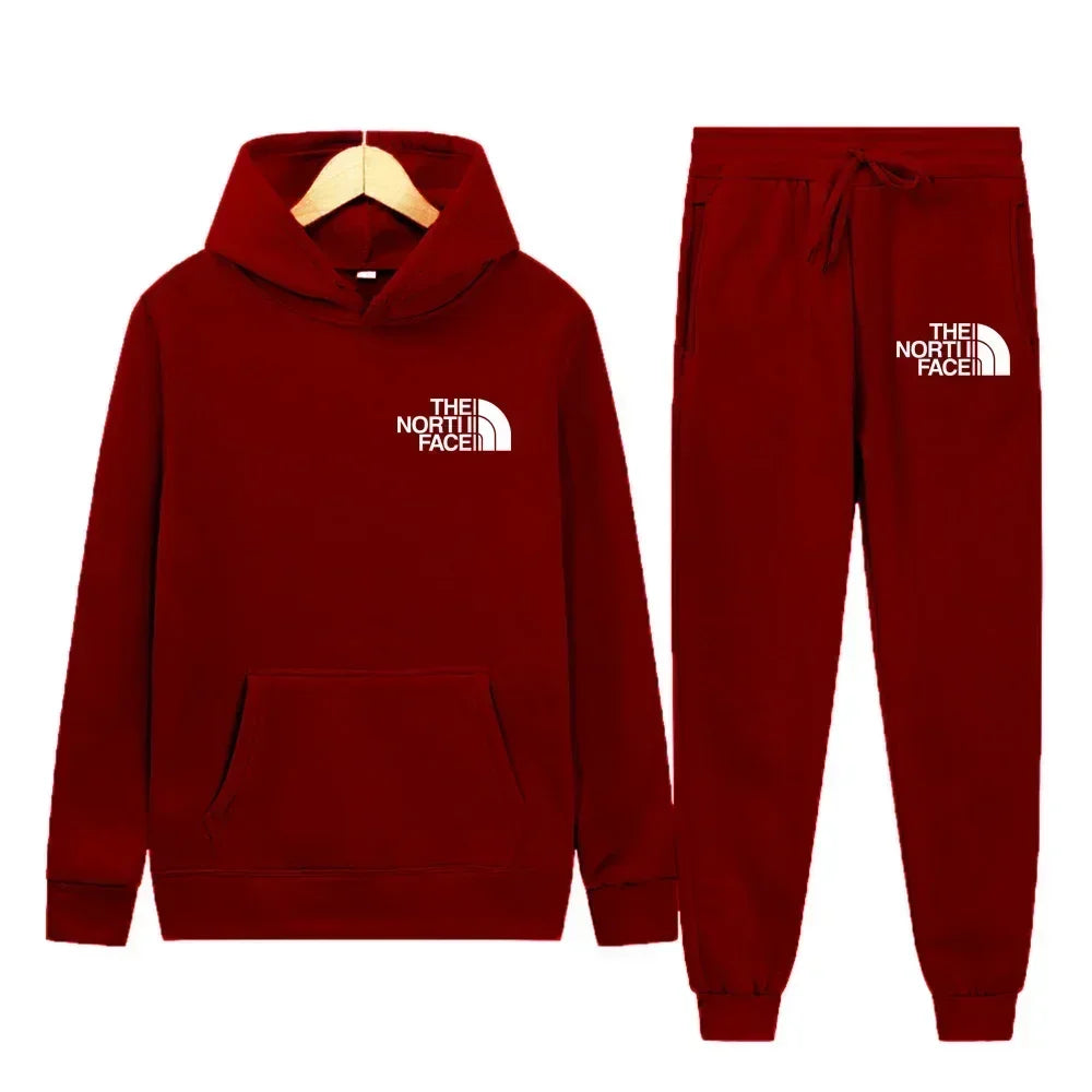 2025 Autumn-Winter Warmth-Resistant New Men's Sportswear - Sport Sweater, Hat-style Hooded Jogging Pants, Two-Piece Sport Set -