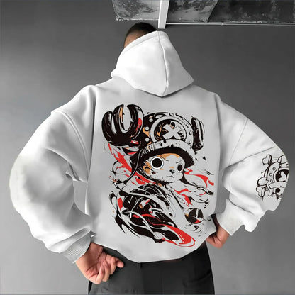 Men's Hoodies  New Tony Tony Chopper Anime Printed Loose Casual Street Hip Hop Parent Child Top