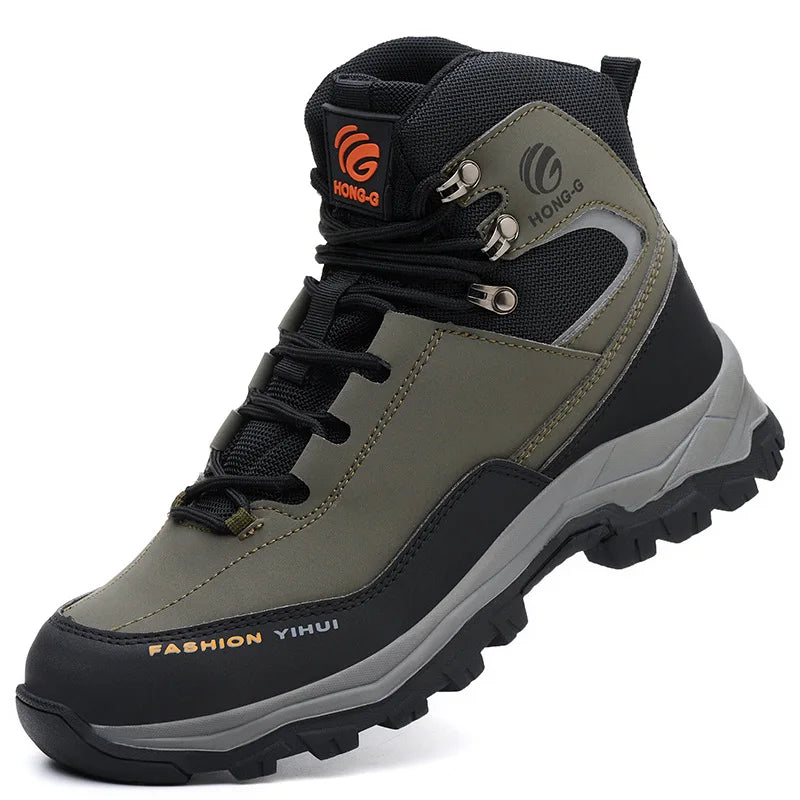 Rotary Buckle Men Work Boots Safety Steel Toe Safety Shoes Indestructible Shoes Anti-smash Puncture-Proof Work Shoes 38-47