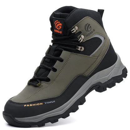 Rotary Buckle Men Work Boots Safety Steel Toe Safety Shoes Indestructible Shoes Anti-smash Puncture-Proof Work Shoes 38-47