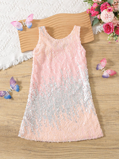 Child princess dress European and American flower child gradual sequin pompadour dress runway show dress girls dress