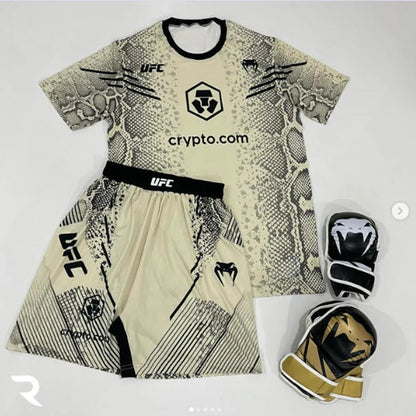 2026 New Hot Summer UFC Fighting Night Boxing Set Men Women MMA Oversized Breathable Speed Drying Training Jujutsu Sports Set