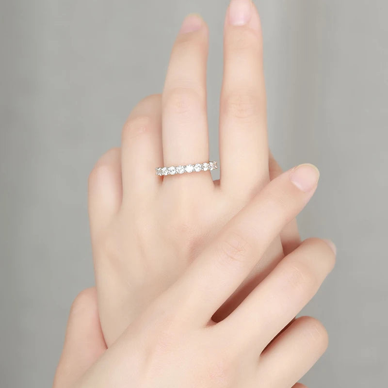 3mm Certified Moissanite Rings for Women Full Diamond Sparkling Bride Jewelry Wholesale 100% 925 Sterling Silver 9 Color