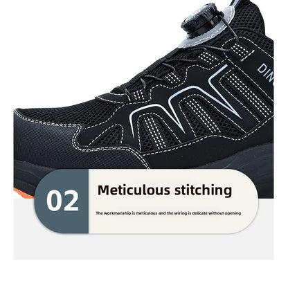 Men's Lightweight Steel Toe Caps Safety Shoes Anti Smashing Anti Piercing Work Shoes Fly Woven Labor Protection Footwear