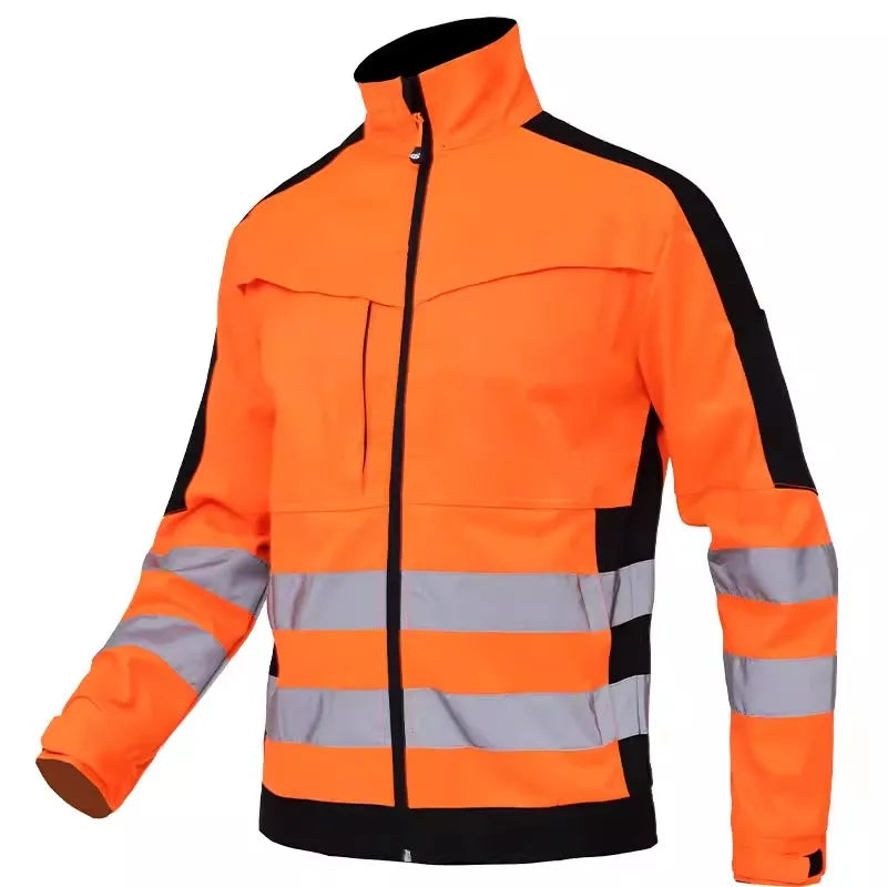 Men's Workwear Suit Work Suit Fluorescent Yellow Work Jacket and Pants Set with Multi Pockets Work Wear