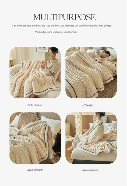 Turtle Velvet Autumn Winter Warm Sleeping Blanket Soft Comfortable Flannel Fleece Blankets for Bed Cozy Fluffy Warmth Blanket