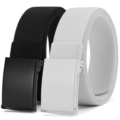 Men Female Belts Military Nylon Adjustable Belt Outdoor Travel Tactical Waist Belt with Plastic Buckle for Pants 125cm