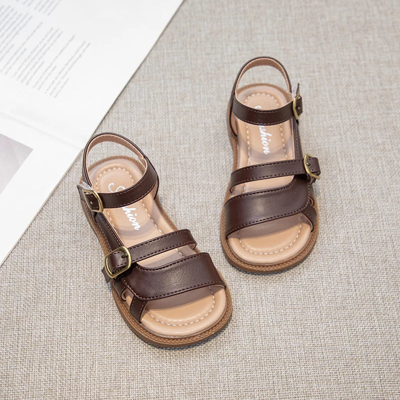 Children's Summer Sandals Hollow-out Woven Fashion Girls Beach Sandals Simple Fashion Kids Causal Flats Shoes Size 26-36