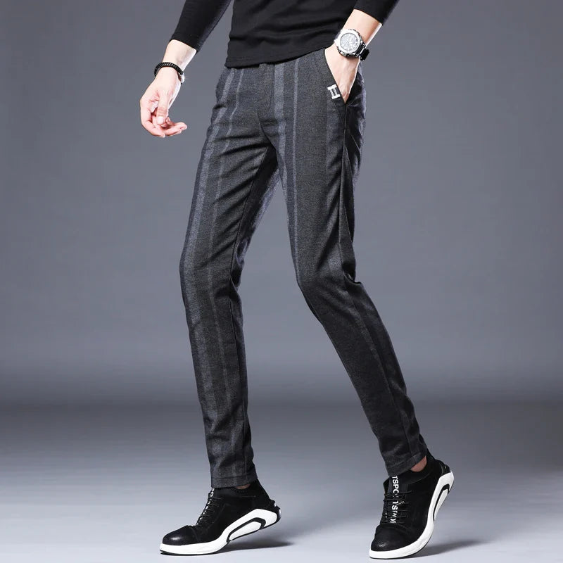 Business Casual Pants Men Slim Fit Fashionable Outdoor Elastic Breathable Sports Pants Formal Fashion Korean Clothes Trousers