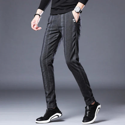 Business Casual Pants Men Slim Fit Fashionable Outdoor Elastic Breathable Sports Pants Formal Fashion Korean Clothes Trousers
