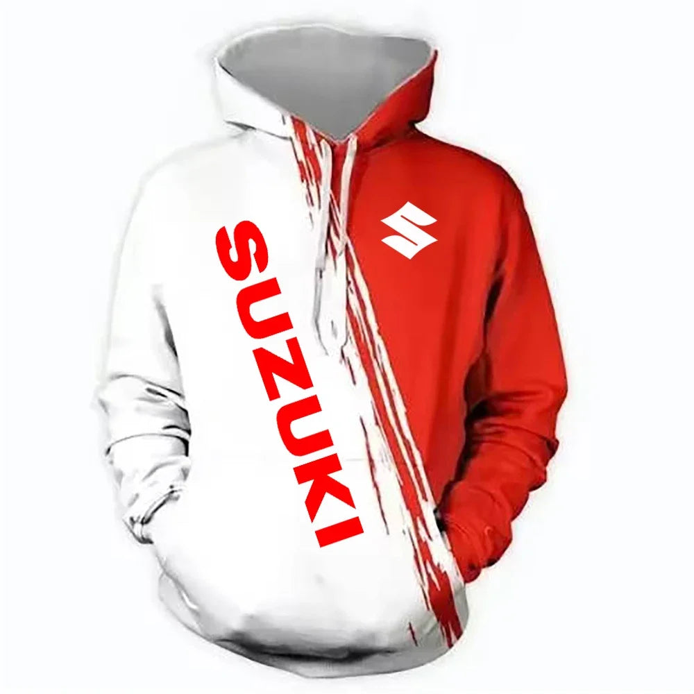 Moletom masculino, moda urbana, casual, esportivo, com estampa 3D, moda outdoor, roupas de corrida de rua de motocicleta Suzuki Enduro
