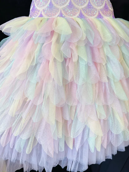 A Sweet and Lovely Girls' Mermaid Dress in Light Purple, Hot Sale Colorful Sparkling Sequin Party Outfit