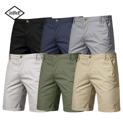 2025 New Mens Casual Suit Shorts Summer Business Casual Knee Pants Classic Khaki American Style Streetwear Golf Shorts Beige