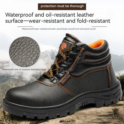 Wear-resisting Men Work Boots Anti-smash Anti-puncture Work Sneakers Waterproof Boots Indestructible Protective Tactical Boots