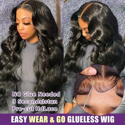 13x413x6 HD Body Wave Lace Front Human Hair Wigs Pre Plucked Remy 40 42 Inch 5x5 Glueless Wet And Wavy Lace Frontal Wigs